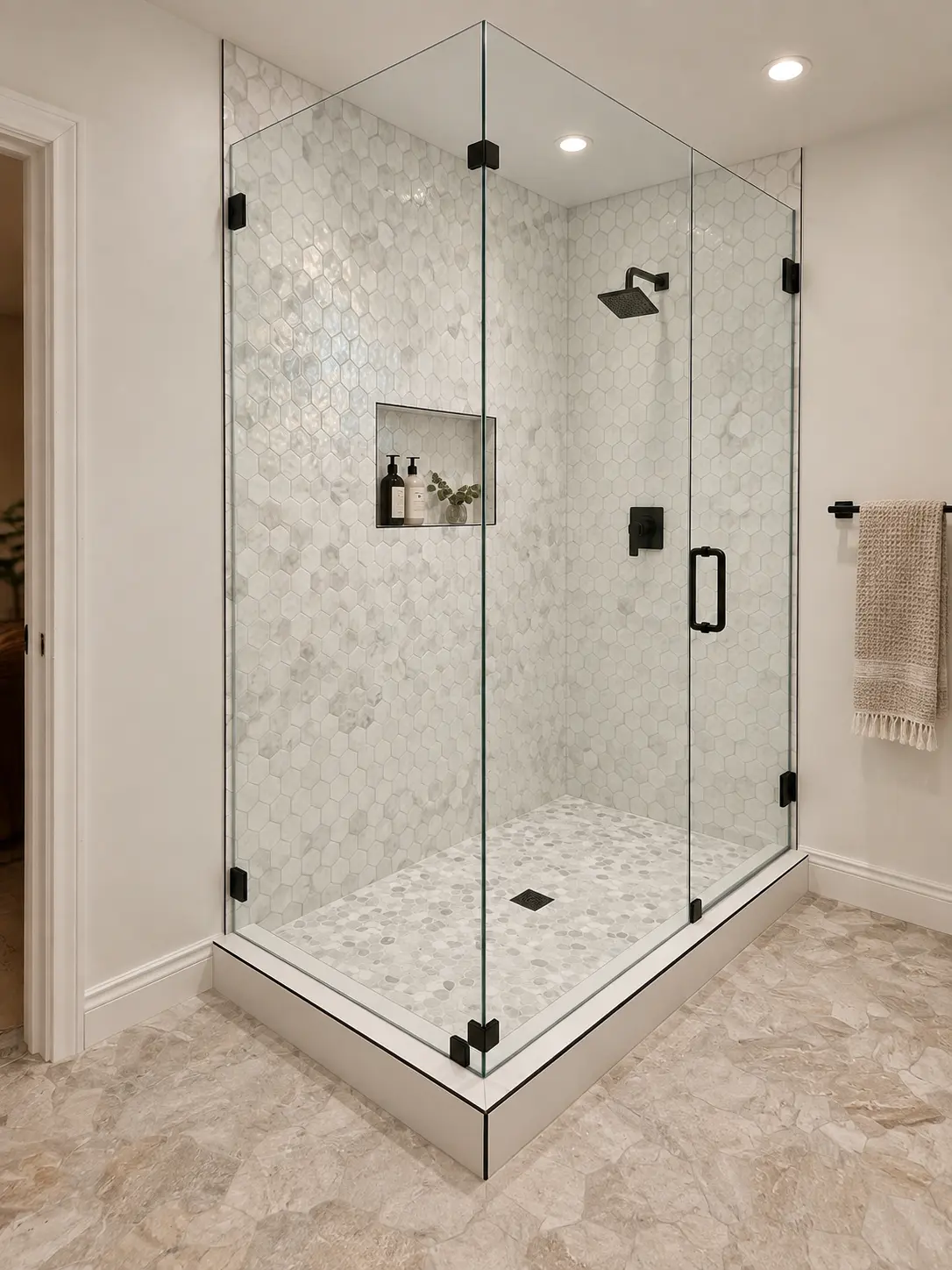 Frameless glass shower remodel