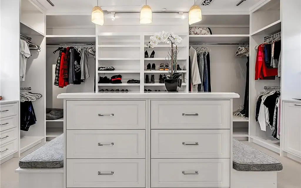 Custom walk-in closet cabinetry