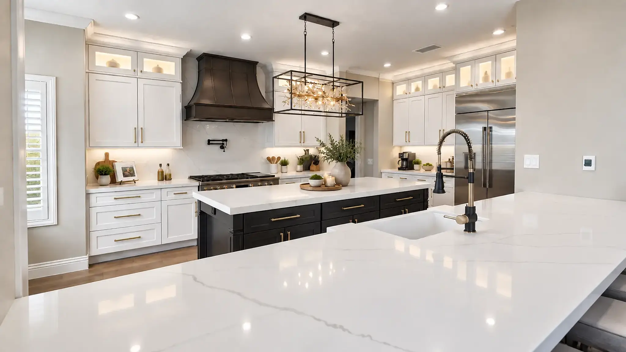 Bright contemporary white kitchen